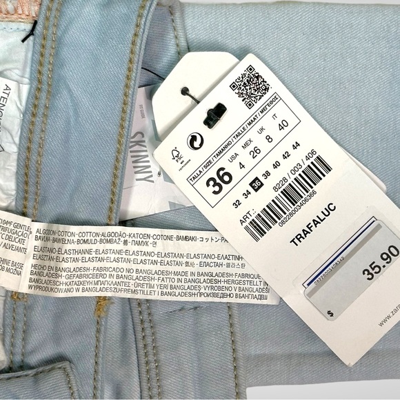 ZARA Trafaluc Light Wash Skinny Jeans NWT - Picture 12 of 12